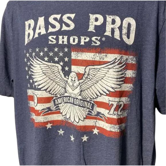 Bass Pro Shop Men's Patriotic. Flag & Eagle Shirt Large - Picture 3 of 4